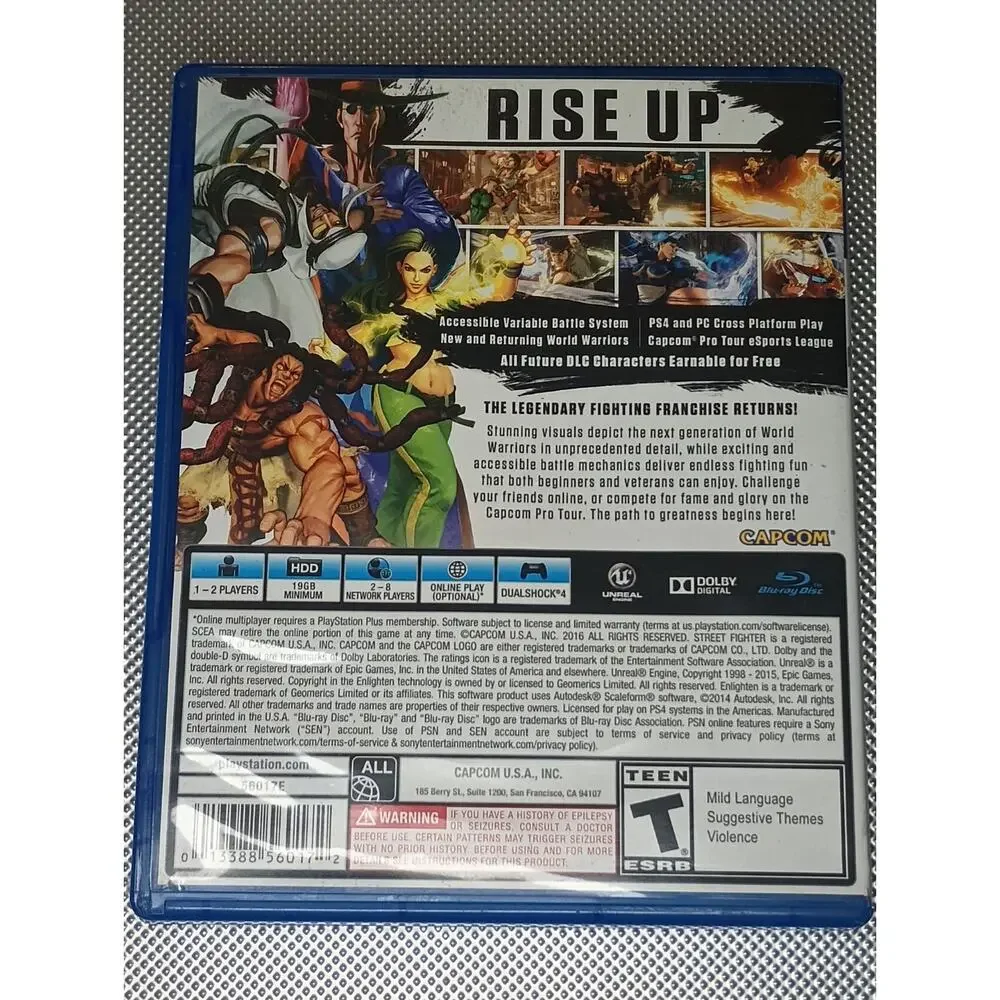 Street Fighter V PS4 Sony PlayStation 4 2016 Game Disc + Case PreOwned Excellent